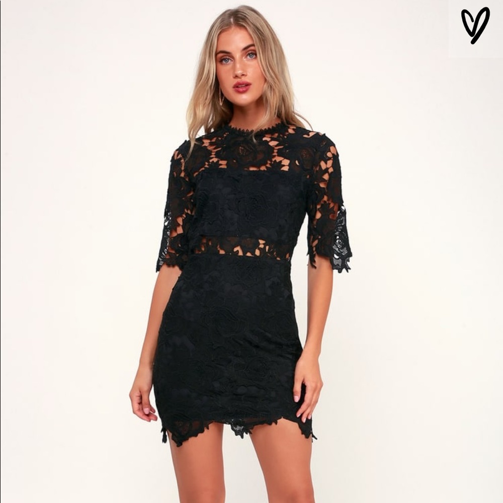 Black two- piece look cocktail dress